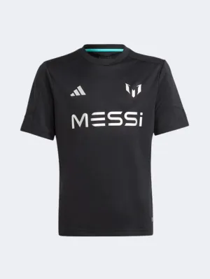 Adidas Messi Gs-Boys Football T-Shirt Black