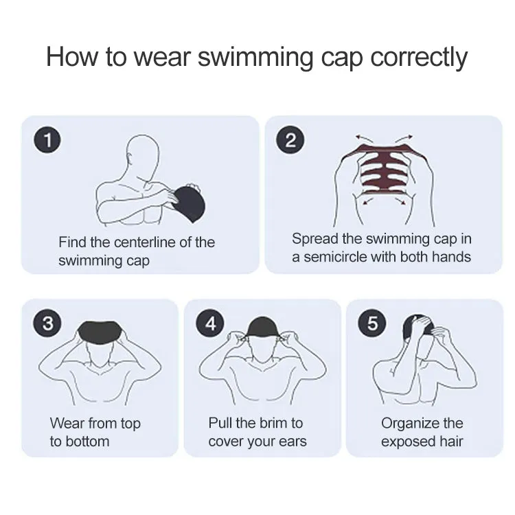 Adult Solid Color Waterproof Silicone Swimming Cap(Dark Blue)