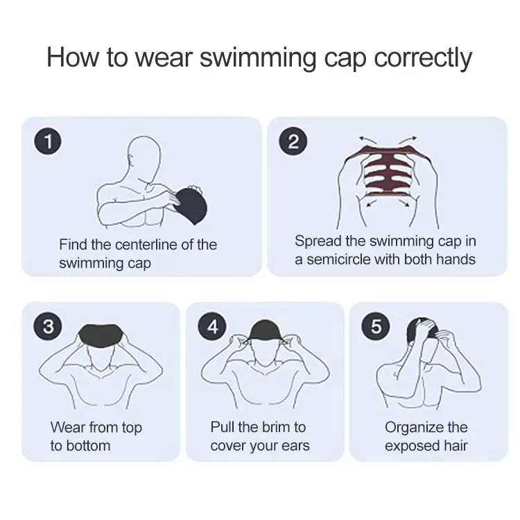 Adult Unisex PU Coated Comfortable Waterproof Swimming Cap(Black)