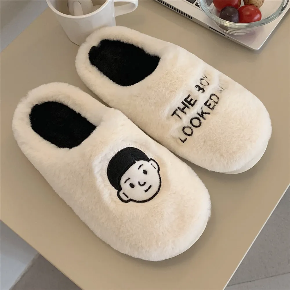 Amozae--Christmas Gift Cute Koala Slippers For Women Girls Fashion Kawaii Fluffy Fuzzy Winter Warm Slipper Woman Cartoon Animals House Slippers