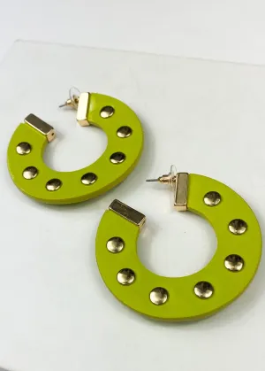 Andros Ball Stud Hoop - Light Green