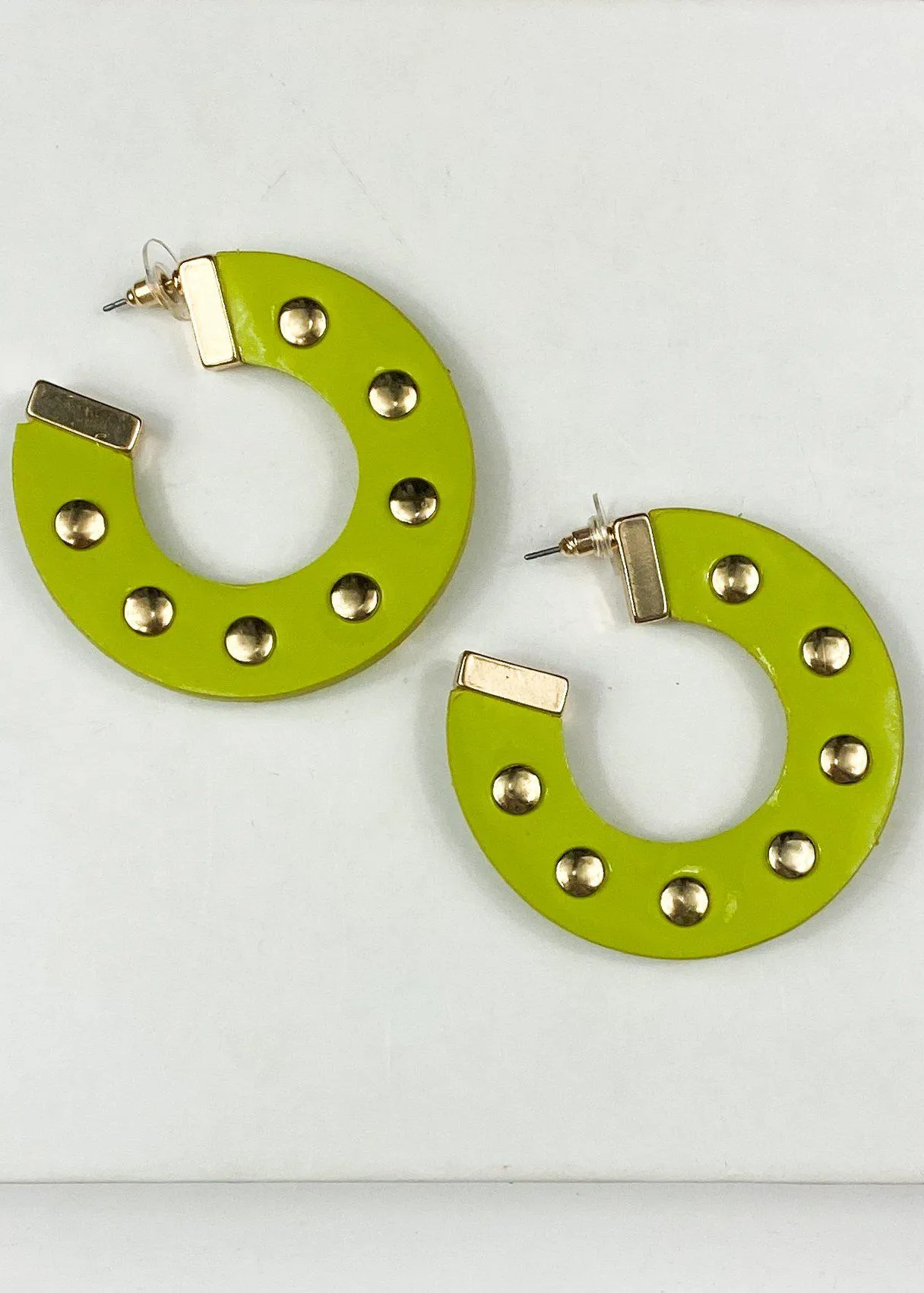 Andros Ball Stud Hoop - Light Green