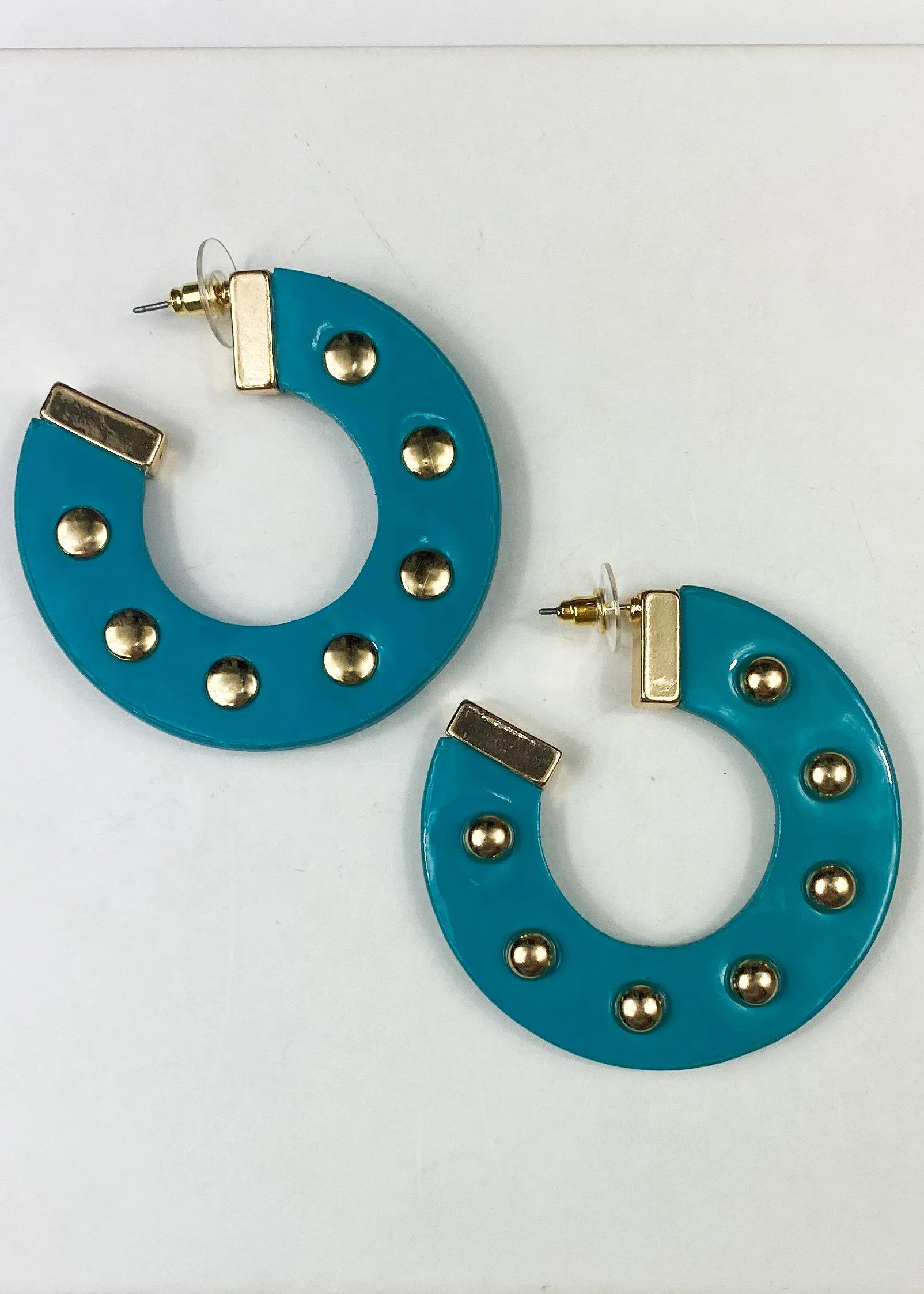 Andros Ball Stud Hoop - Teal