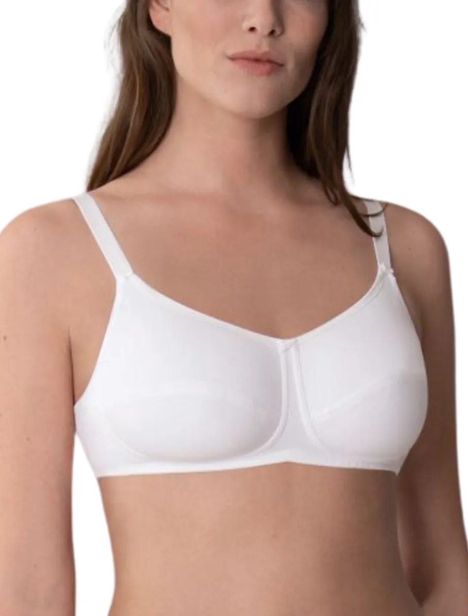 Anita Allie Cotton Mastectomy Bra, White | White Cotton Bra By Anita | White Cotton Mastc