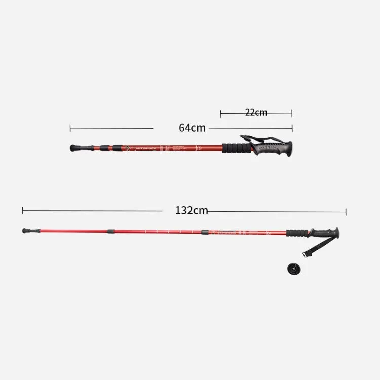 AOTU AT7553 132cm Outdoor Retractable Portable Trekking Pole (Red)