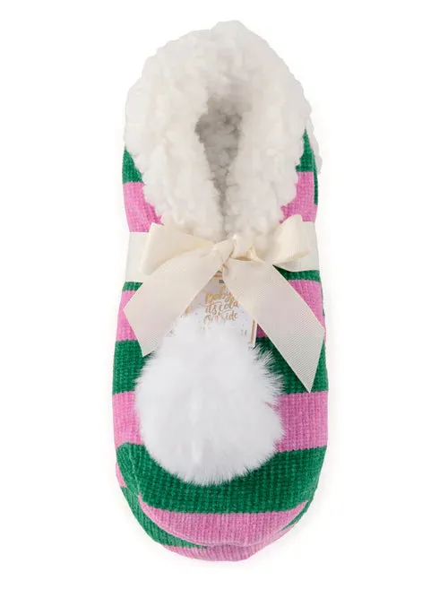 Arya Stripe Slipper Pink/Green