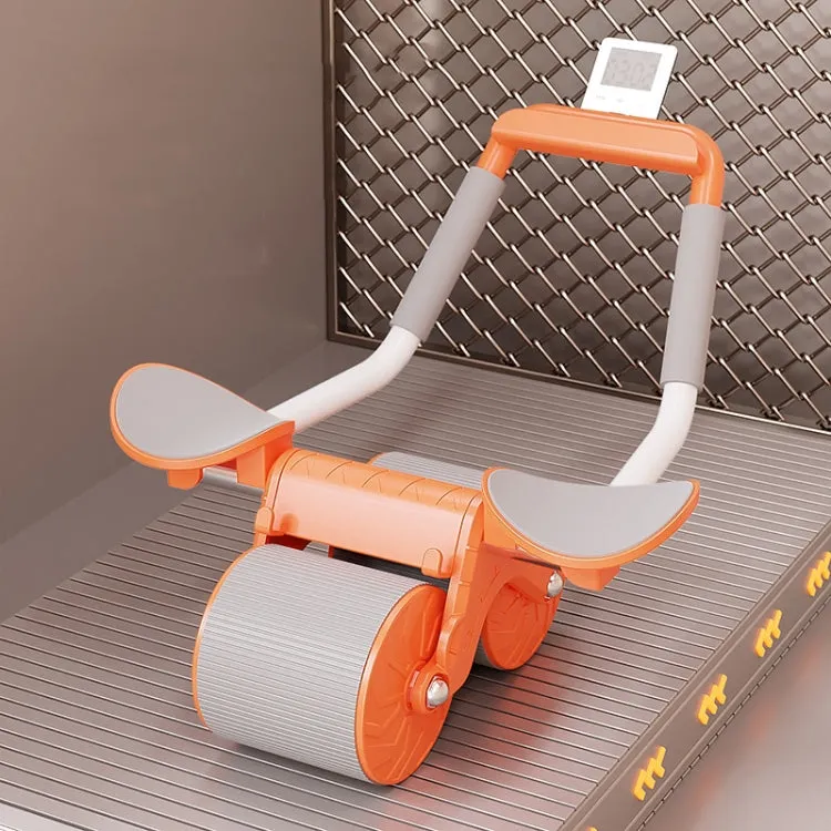 Automatic Rebound Abdominal Roller With Elbow Support & Mobile Phone Bracket Timing Model Orange