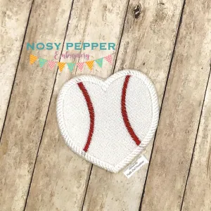 Baseball Heart Patch machine embroidery design (2 sizes included) DIGITAL DOWNLOAD