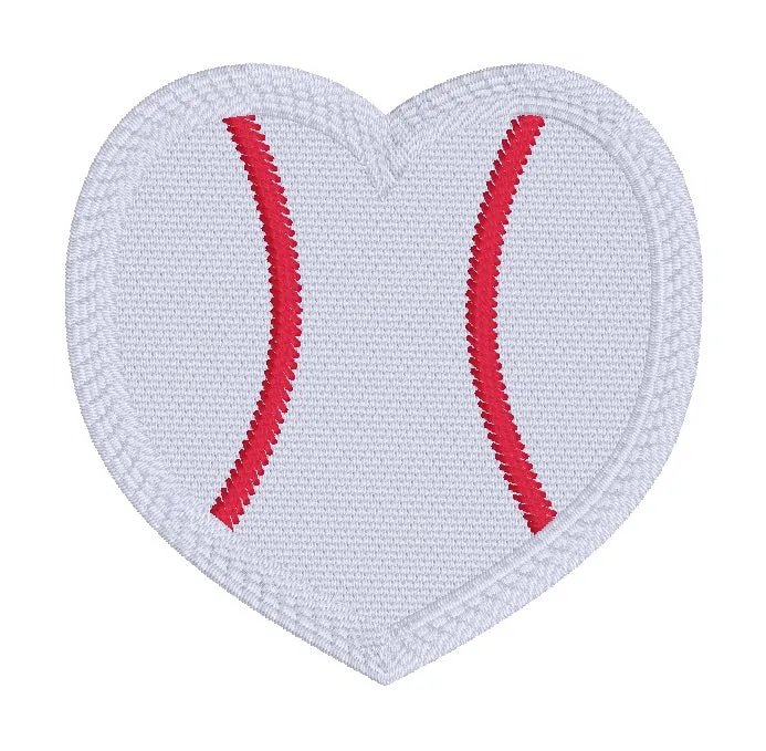 Baseball Heart Patch machine embroidery design (2 sizes included) DIGITAL DOWNLOAD