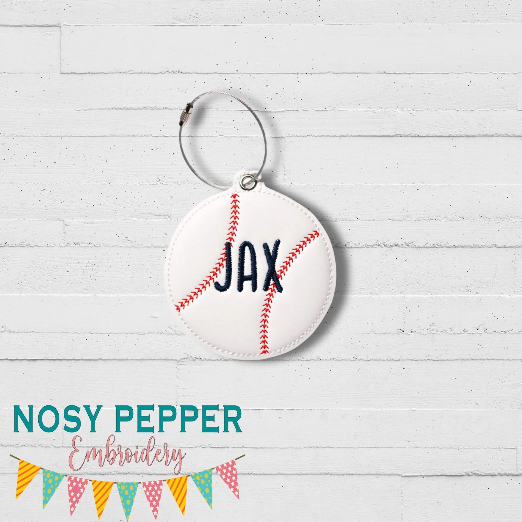 Baseball Puff bookmark/ornament/bag tag machine embroidery design DIGITAL DOWNLOAD