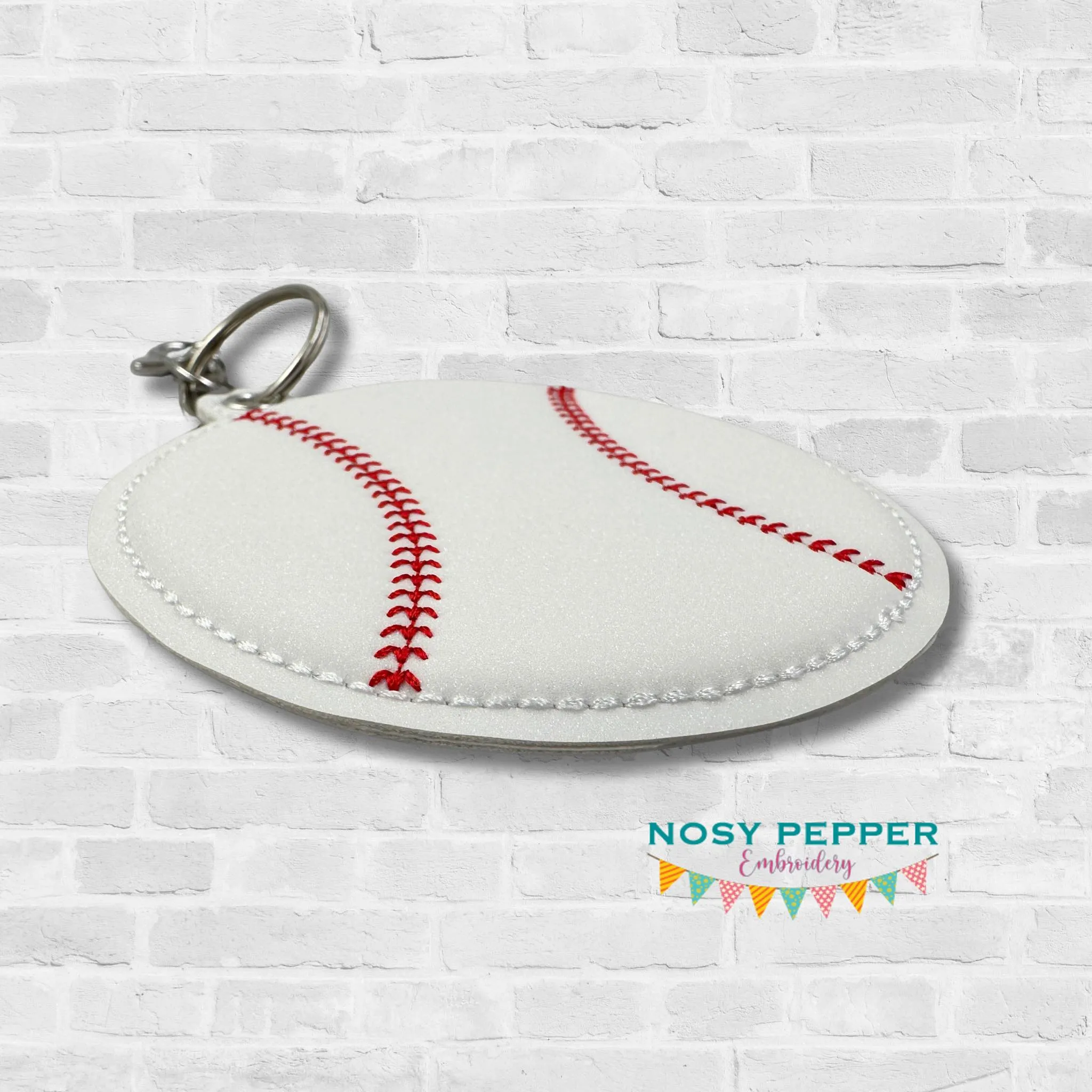 Baseball Puff bookmark/ornament/bag tag machine embroidery design DIGITAL DOWNLOAD