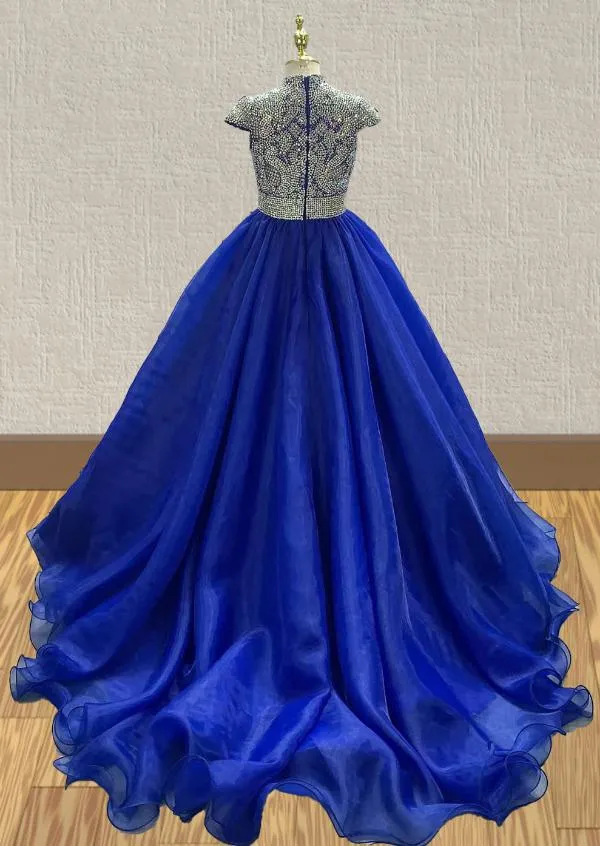 Best Beauty Little Girls Stunning Royal Blue Prom Dress