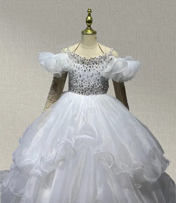 Best Beauty White Prom Couture Pageant Gown For Teenages