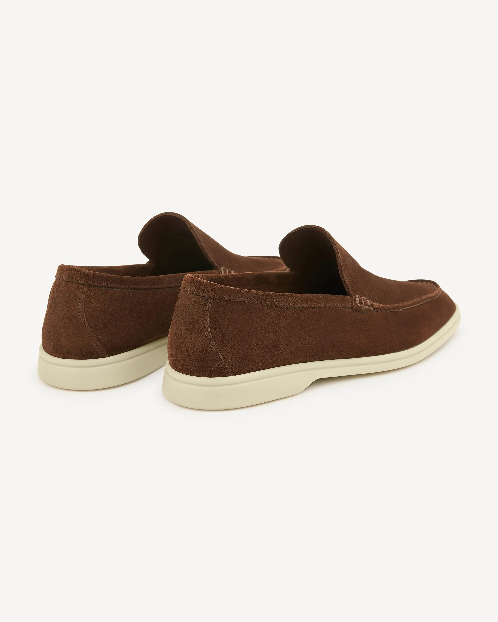 Brabion Unlined Capri Suede Loafer – Nougat Brown