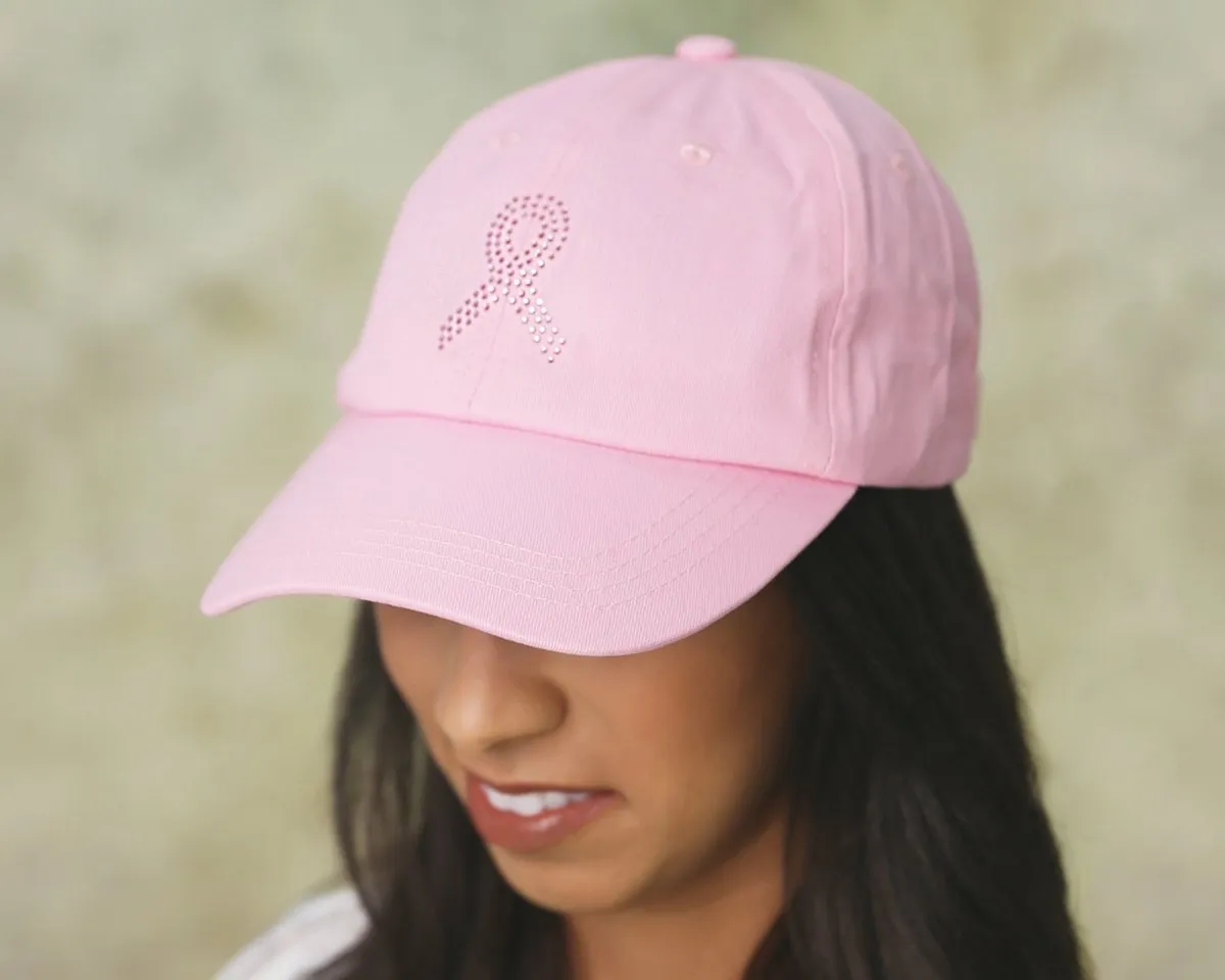 Breast Cancer Crystal Ribbon Baseball Hats