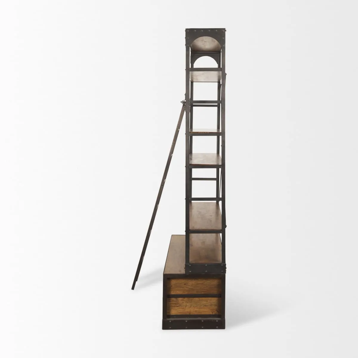 Brodie Shelving Unit Medium Brown Wood | Copper Metal | 57L