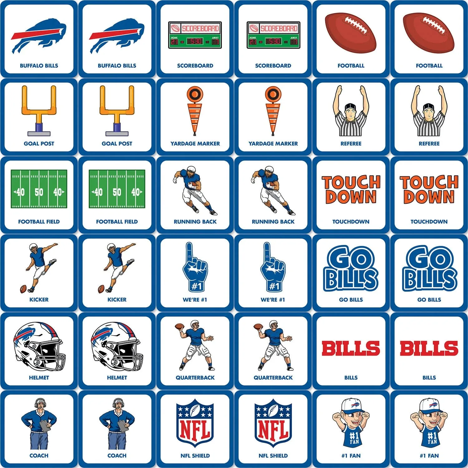 Buffalo Bills Matching Game