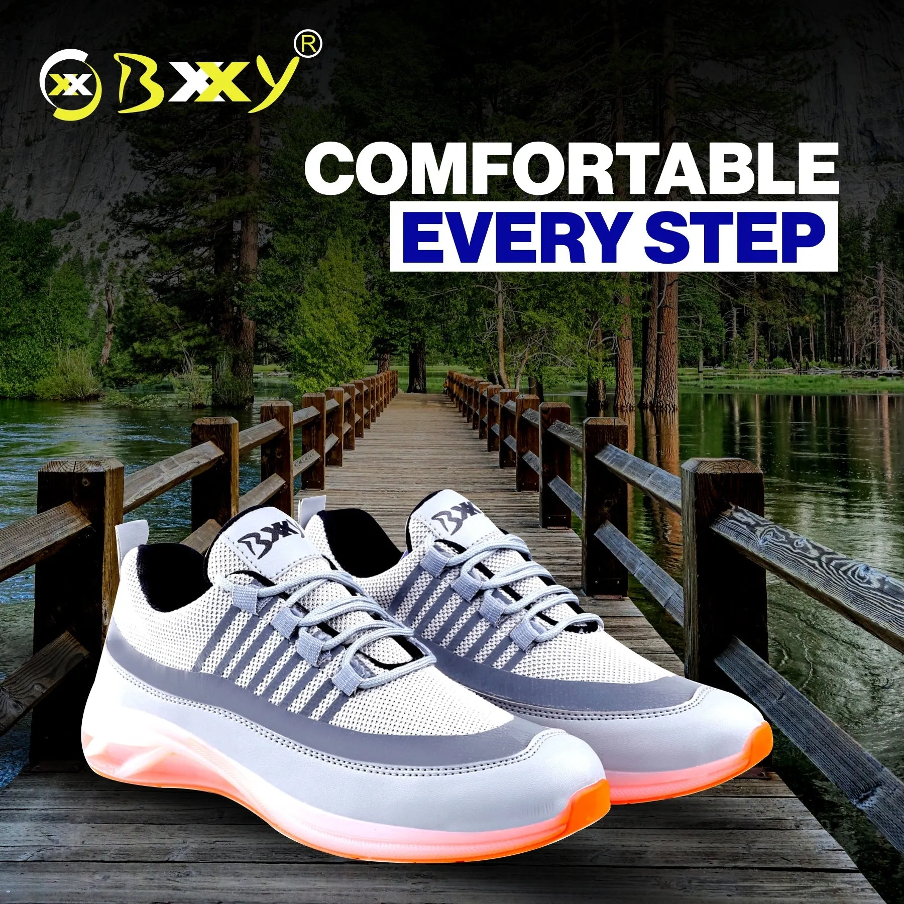 Bxxy's Trendiest Sports Walking Shoes For Men on Transparent Sole