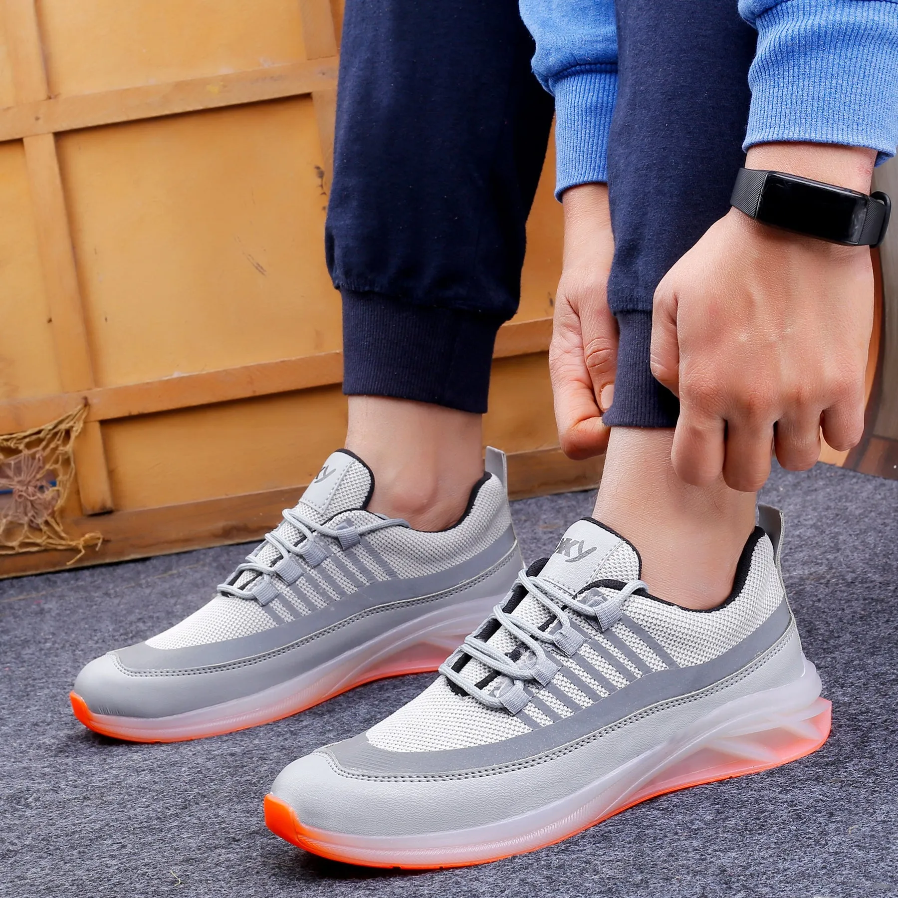 Bxxy's Trendiest Sports Walking Shoes For Men on Transparent Sole