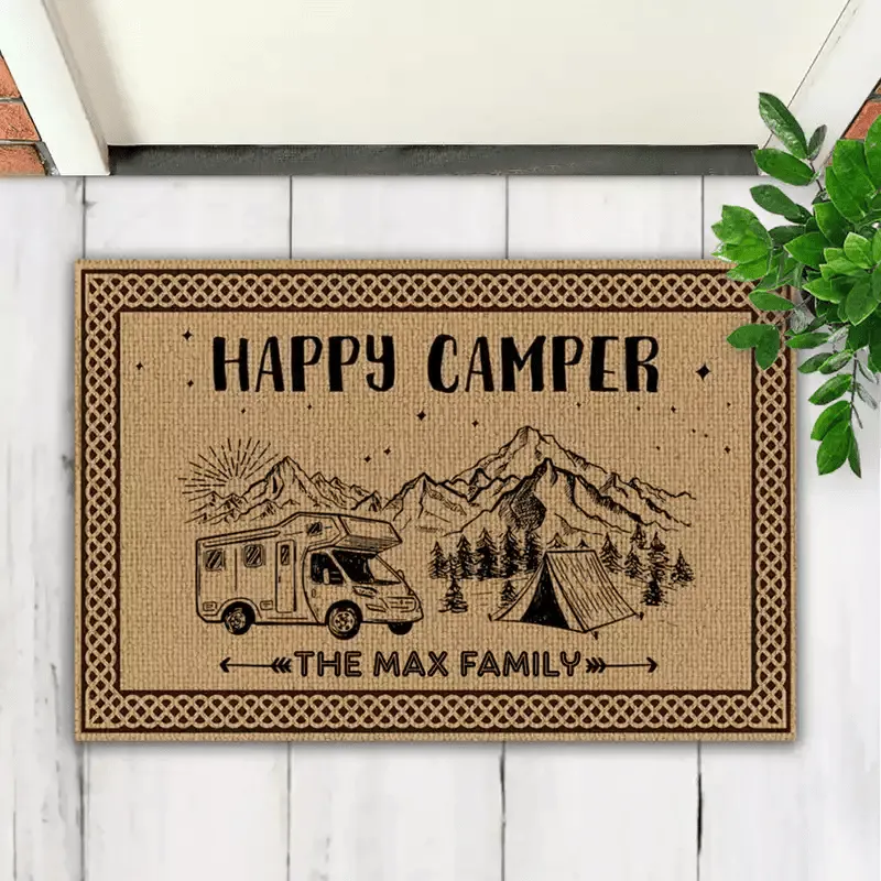 Camper - Happy Campers Camping - Personalized Doormat