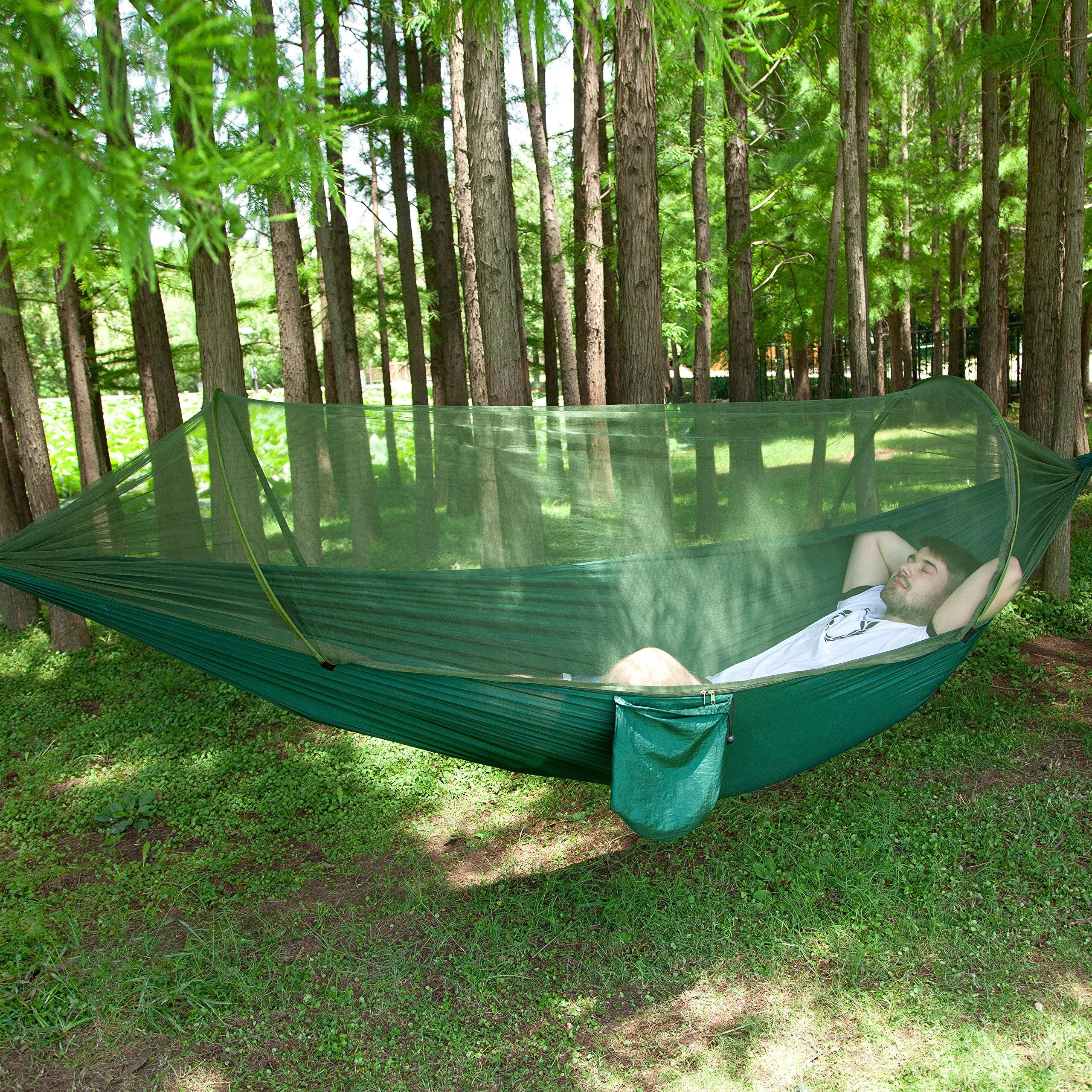 Camping Hammock with Mosquito Net & Tree Straps - CMCC