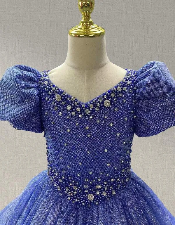 Cap Sleeve Little Girl V Neck Beauty Dance Couture