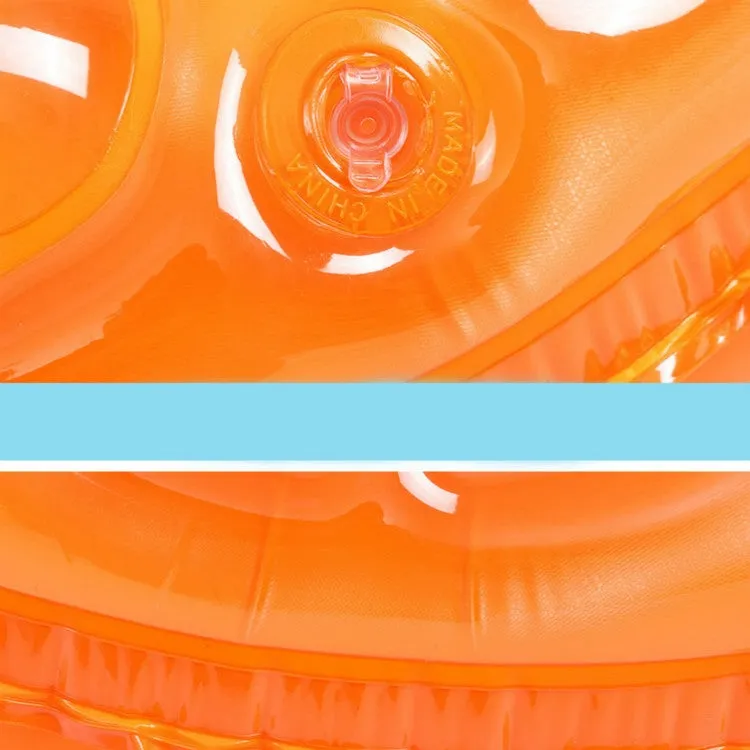 Cartoon Pattern Double Airbag Thickened Inflatable Swimming Ring Crystal Swimming Ring, Size:90 cm(Orange)