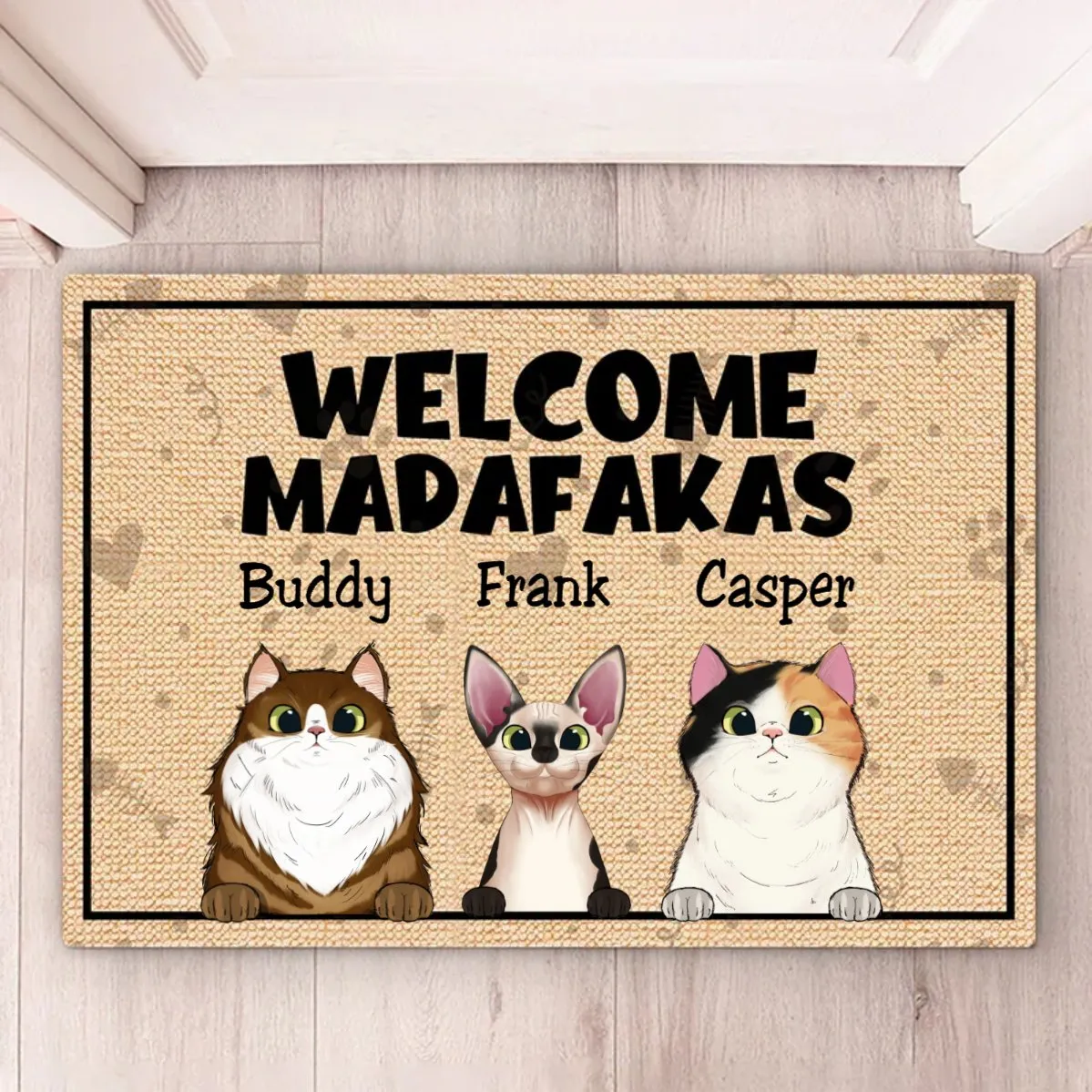 Cat Lovers - Welcome Madafakas - Personalized Doormat