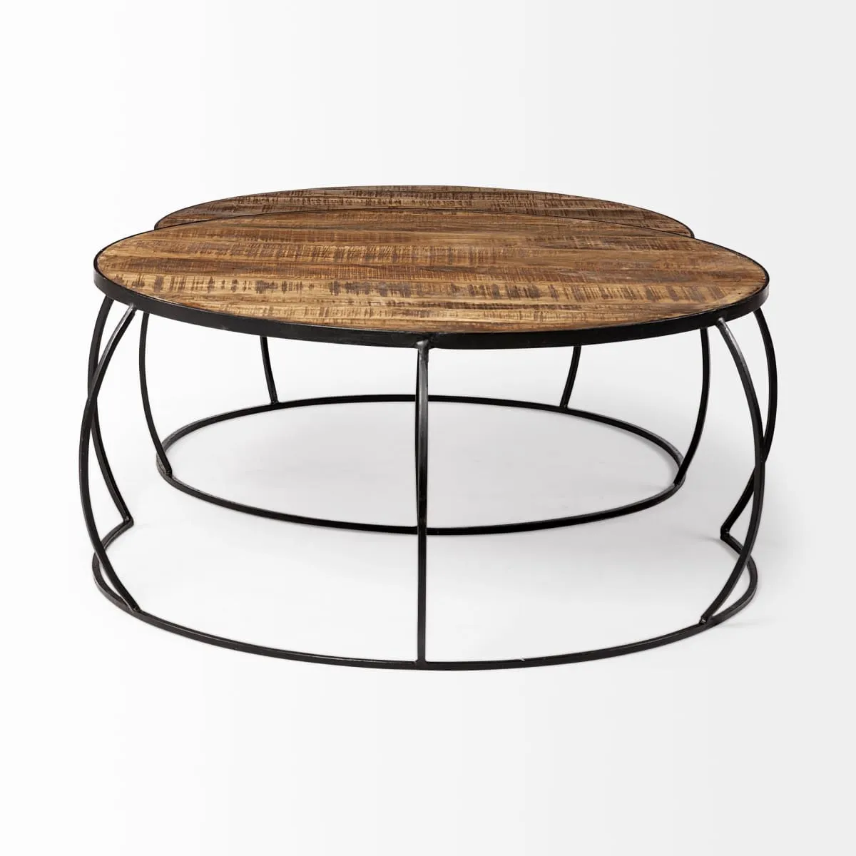 Clapp Coffee Table Brown Wood | X Pattern