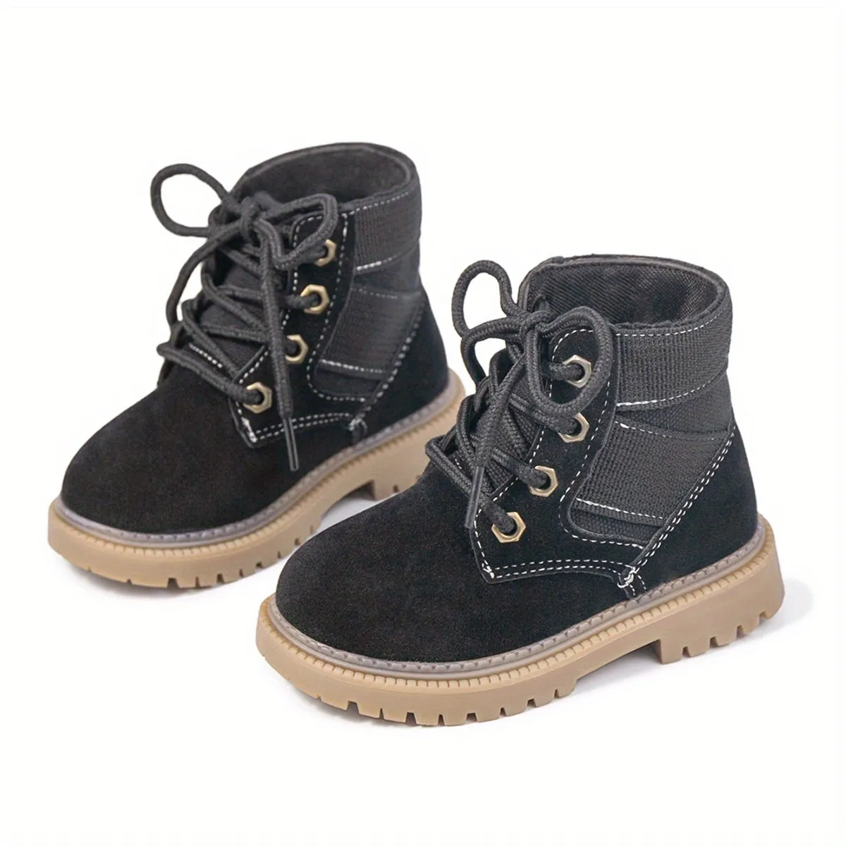 Classic Lace Up Boots For Boys Kids, Comfortable Non Slip Boots For Indoor Outdoor Travel, All Seasons