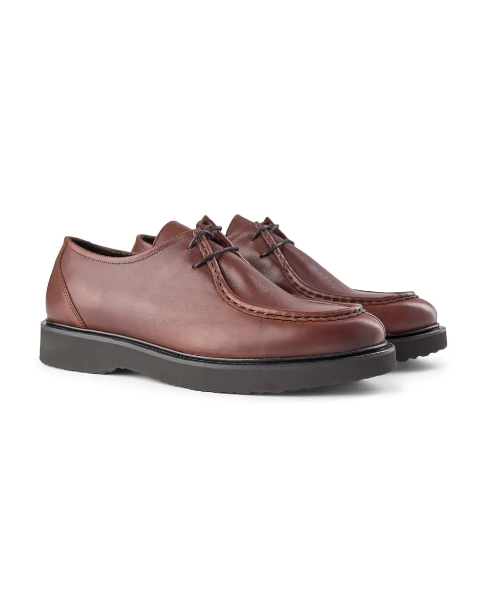 Cosmos apron shoe leather - BROWN