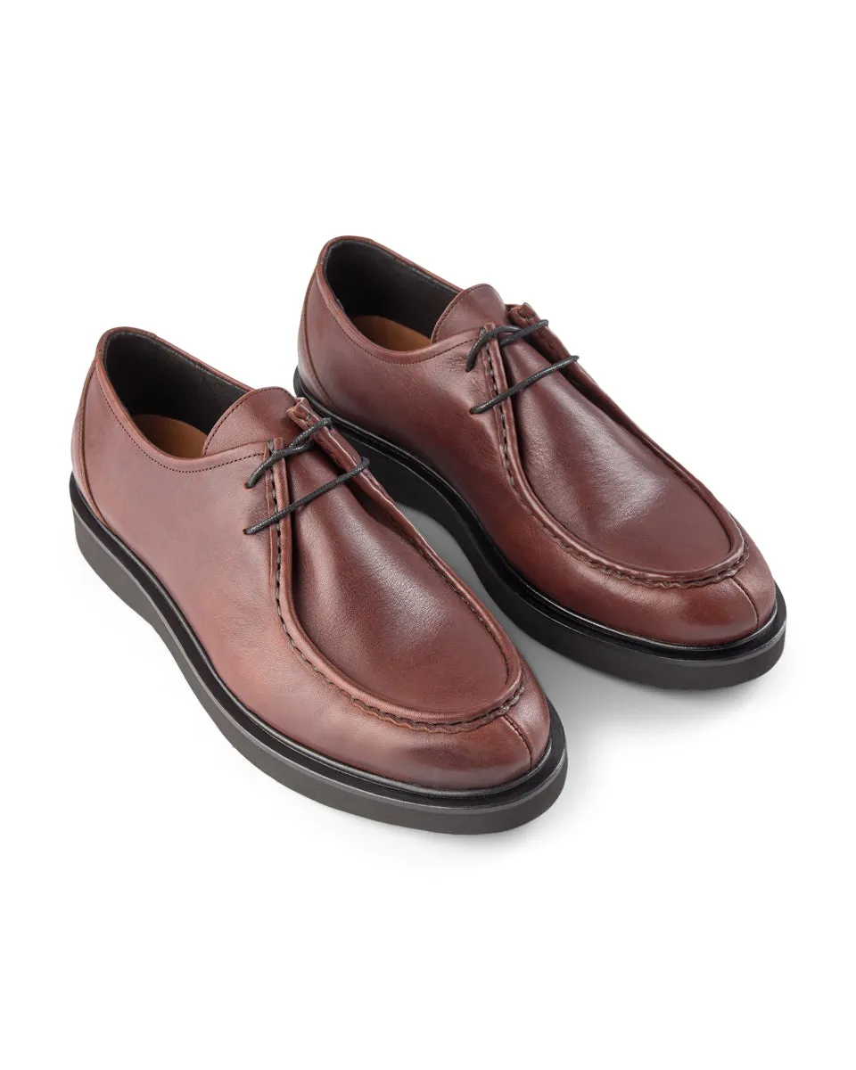 Cosmos apron shoe leather - BROWN