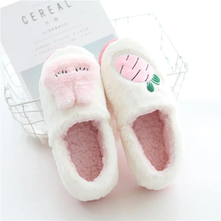 Cozy Plush Cotton Slippers for Women - Warm, Soft Soled Indoor Footwear for Pregnancy and Postpartum Comfort