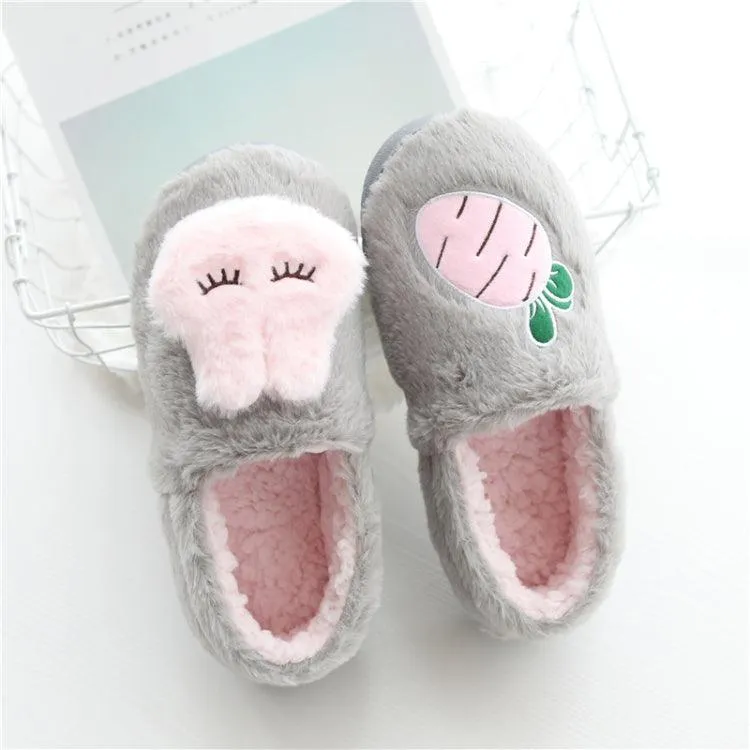 Cozy Plush Cotton Slippers for Women - Warm, Soft Soled Indoor Footwear for Pregnancy and Postpartum Comfort