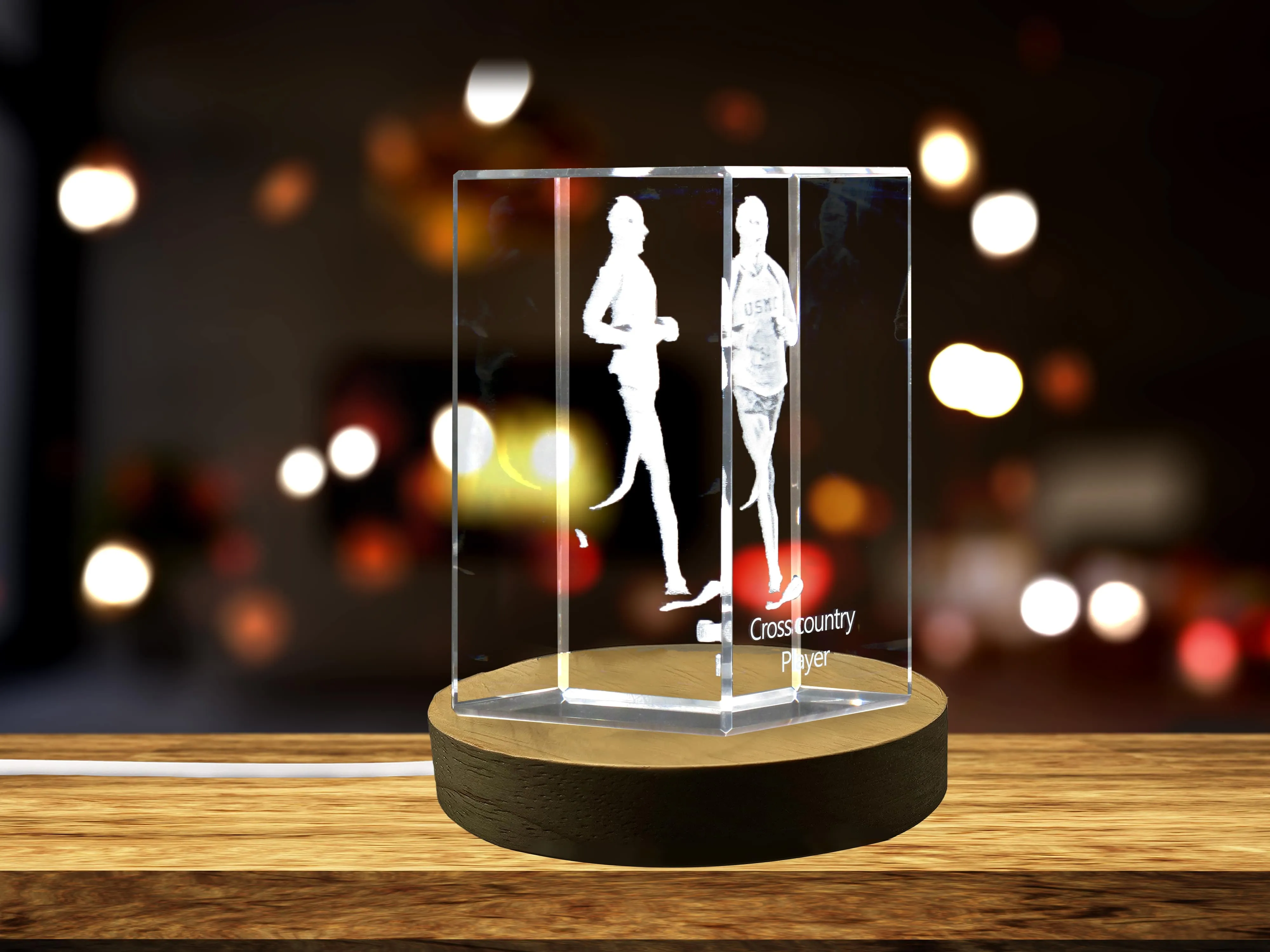 Cross Country Player 3D Engraved Crystal 3D Engraved Crystal Keepsake/Gift/Decor/Collectible/Souvenir