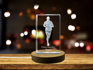 Cross Country Player 3D Engraved Crystal 3D Engraved Crystal Keepsake/Gift/Decor/Collectible/Souvenir