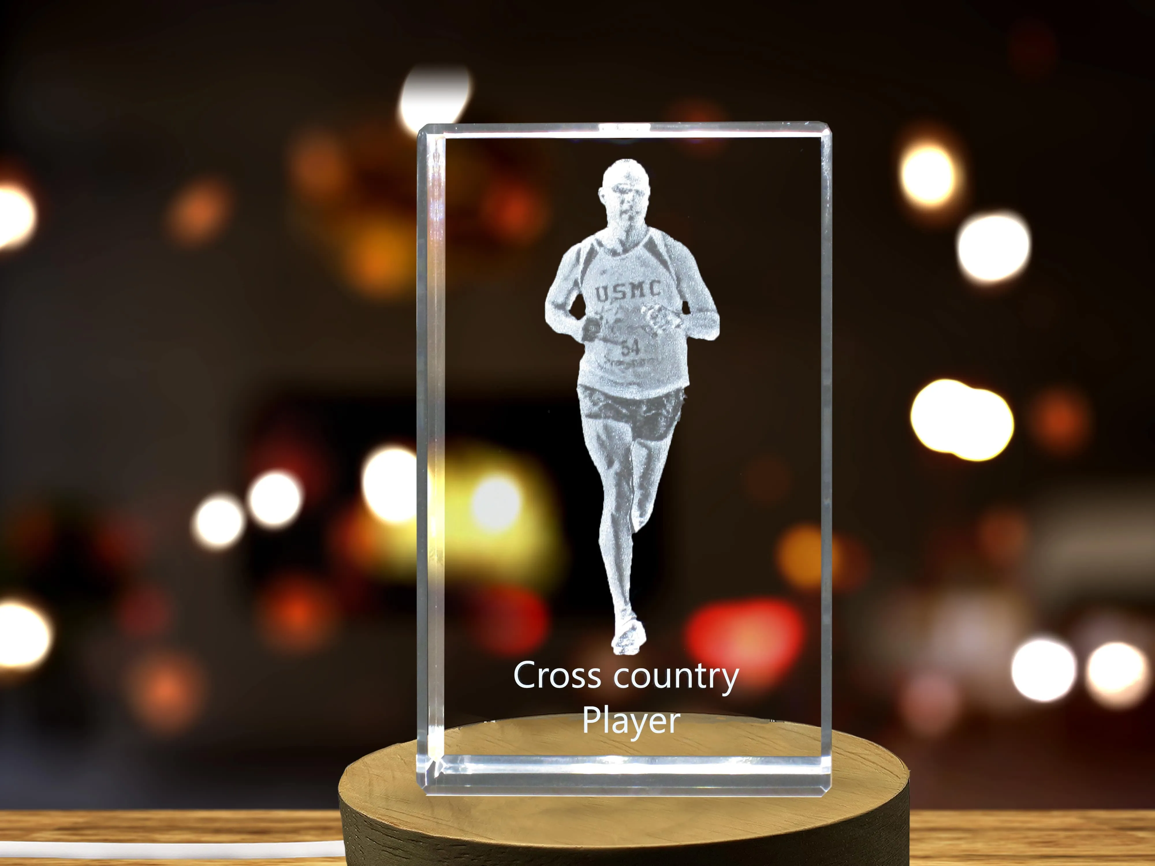 Cross Country Player 3D Engraved Crystal 3D Engraved Crystal Keepsake/Gift/Decor/Collectible/Souvenir