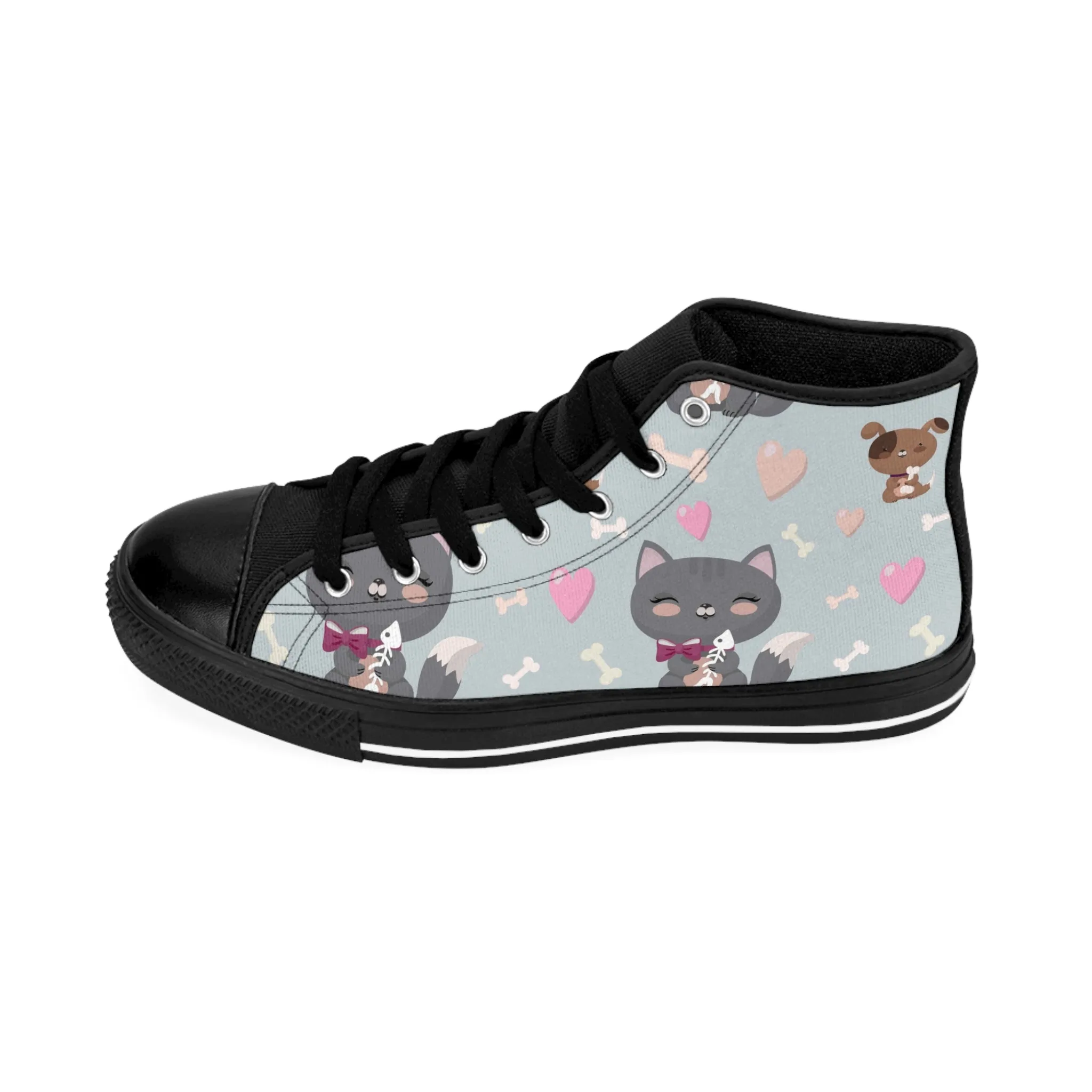 Cute Grey Kitty Women's Classic Sneakers