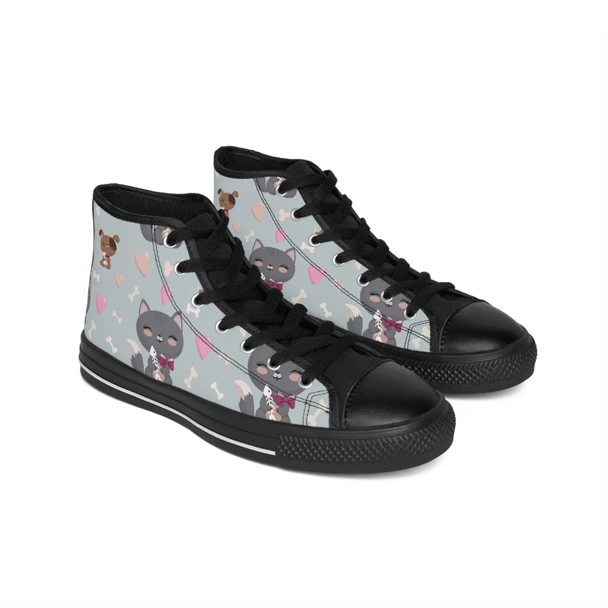 Cute Grey Kitty Women's Classic Sneakers