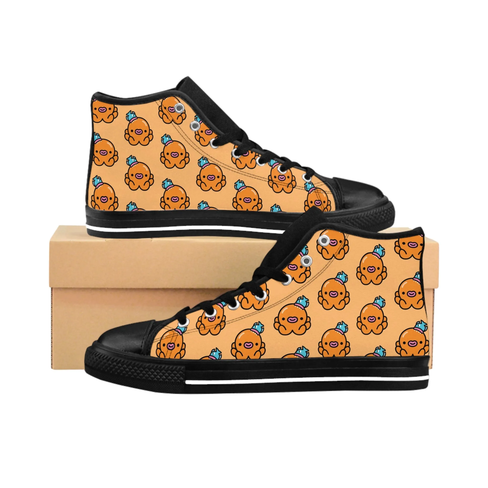 Cute Little Orange Octopus Women's Classic Sneakers