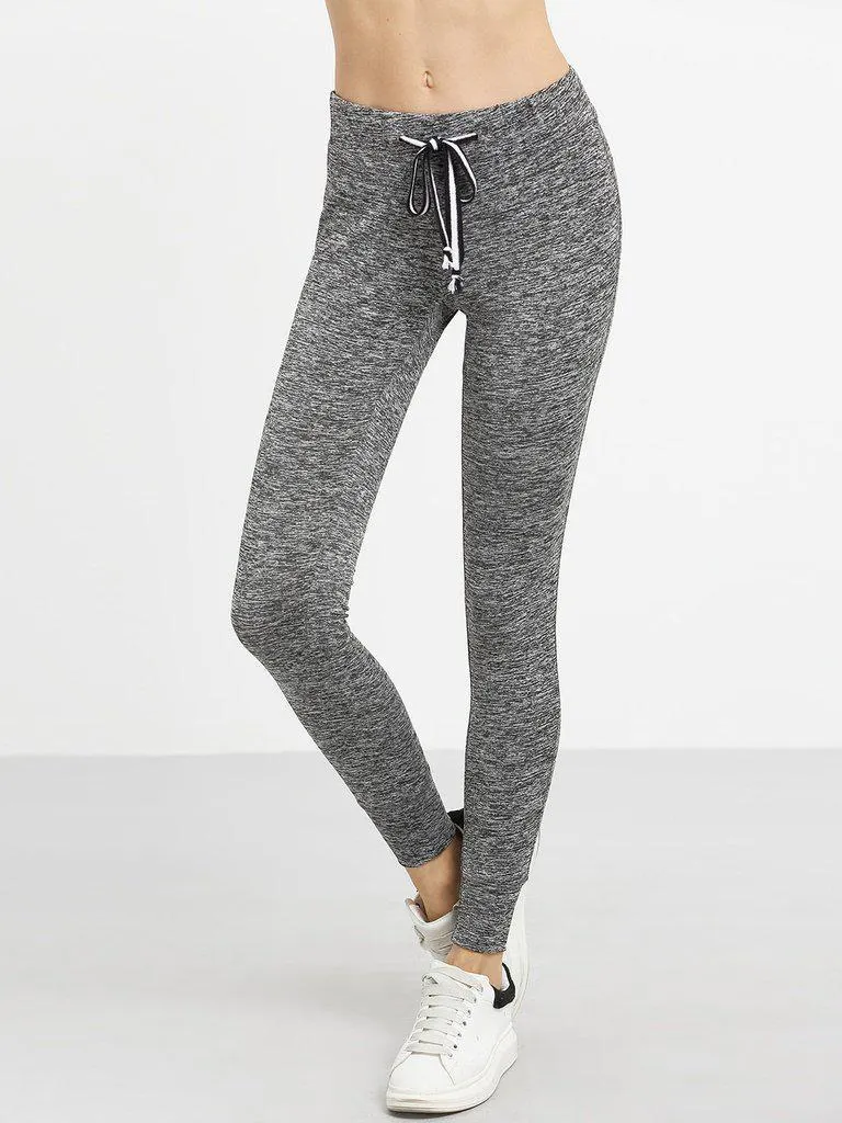 Dark Grey Tie Waist Sports Pants