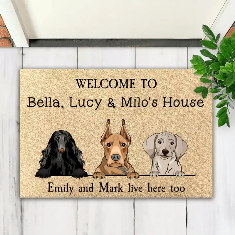 Dog Lovers - Welcome To Dog's House - Personalized Doormat