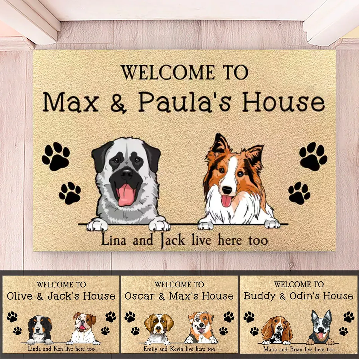 Dog Lovers - Welcome To Dog's House - Personalized Doormat