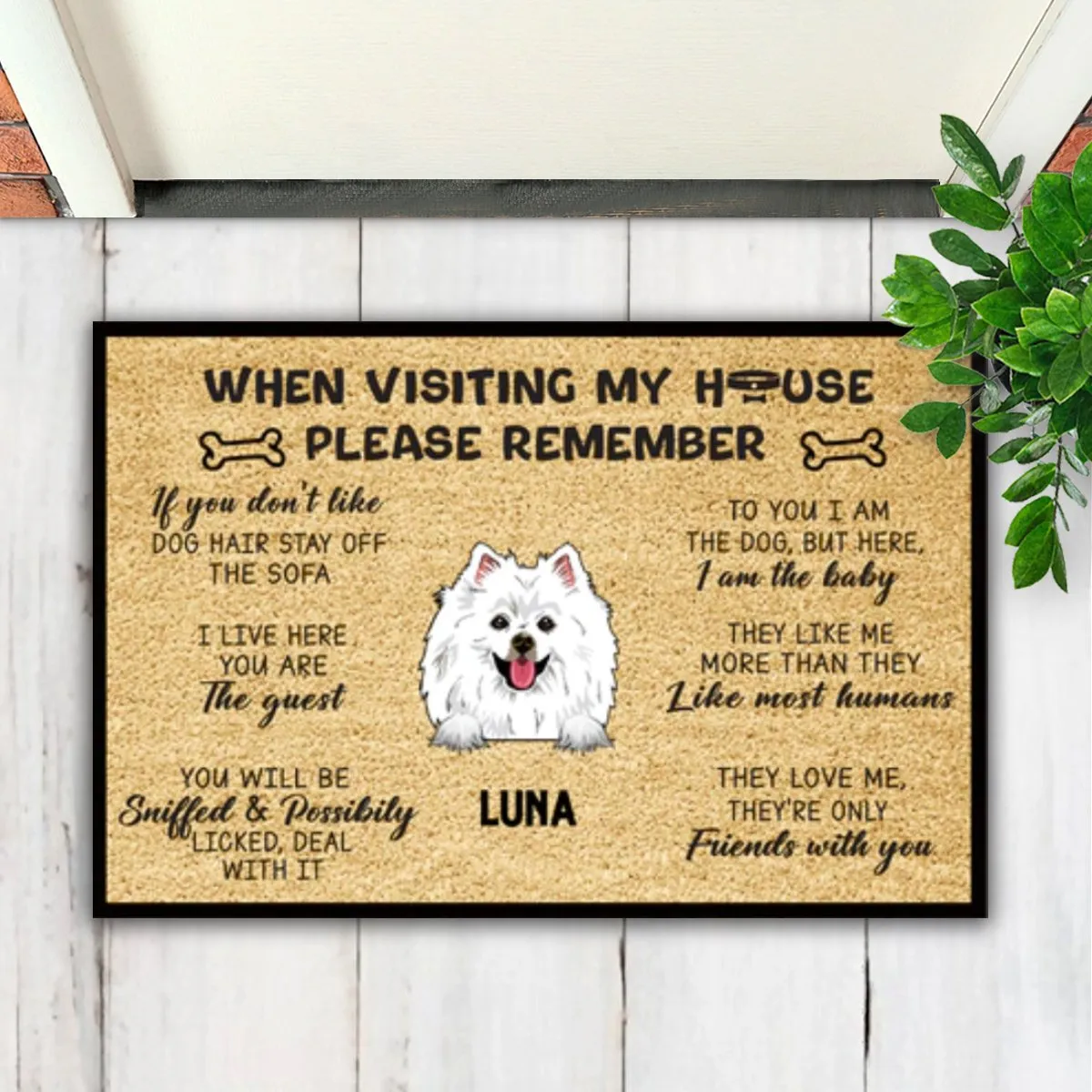 Dog Lovers - When Visit My House Please Remember - Personalized Doormat (Ver 3)