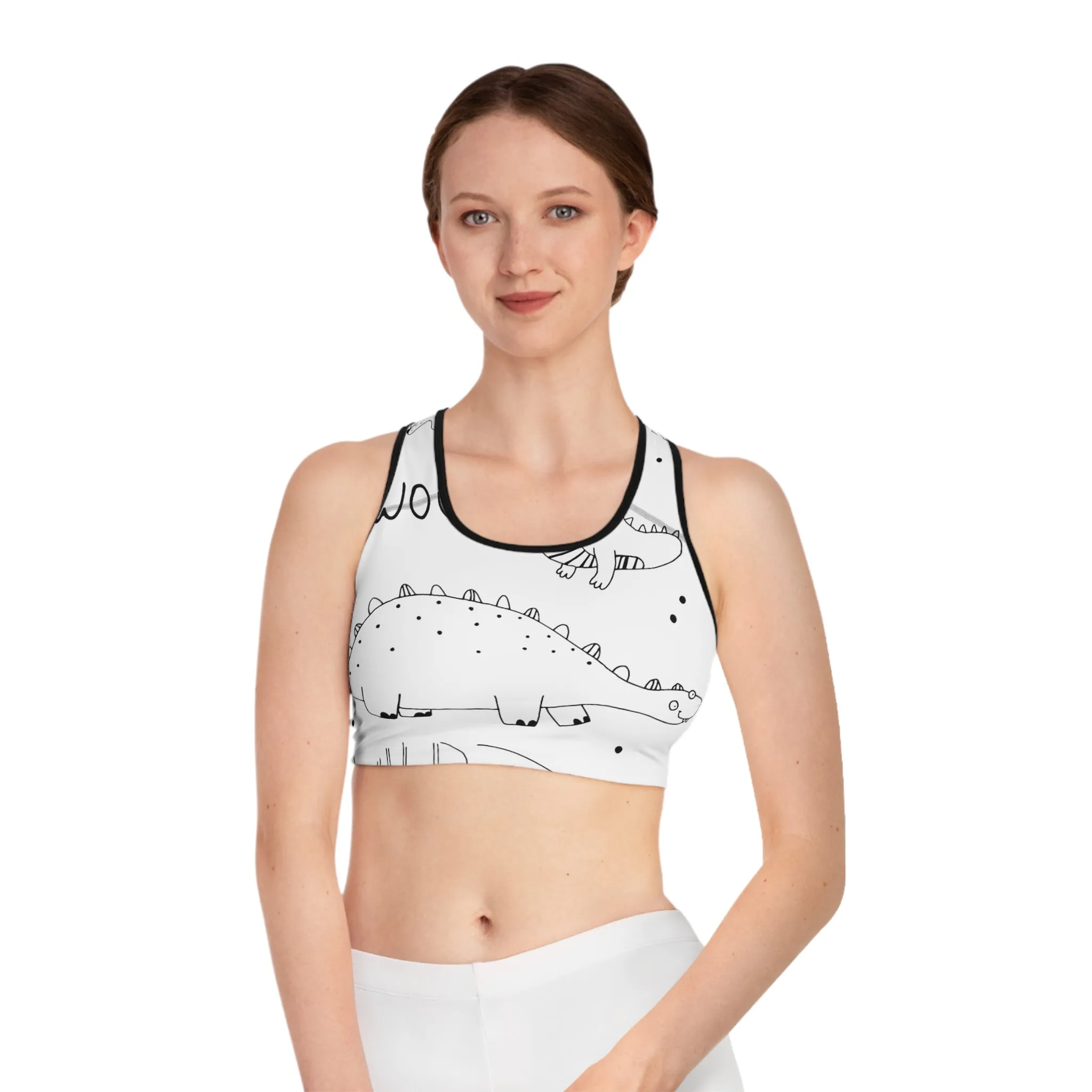 Doodle Dinosours - Inovax Sports Bra