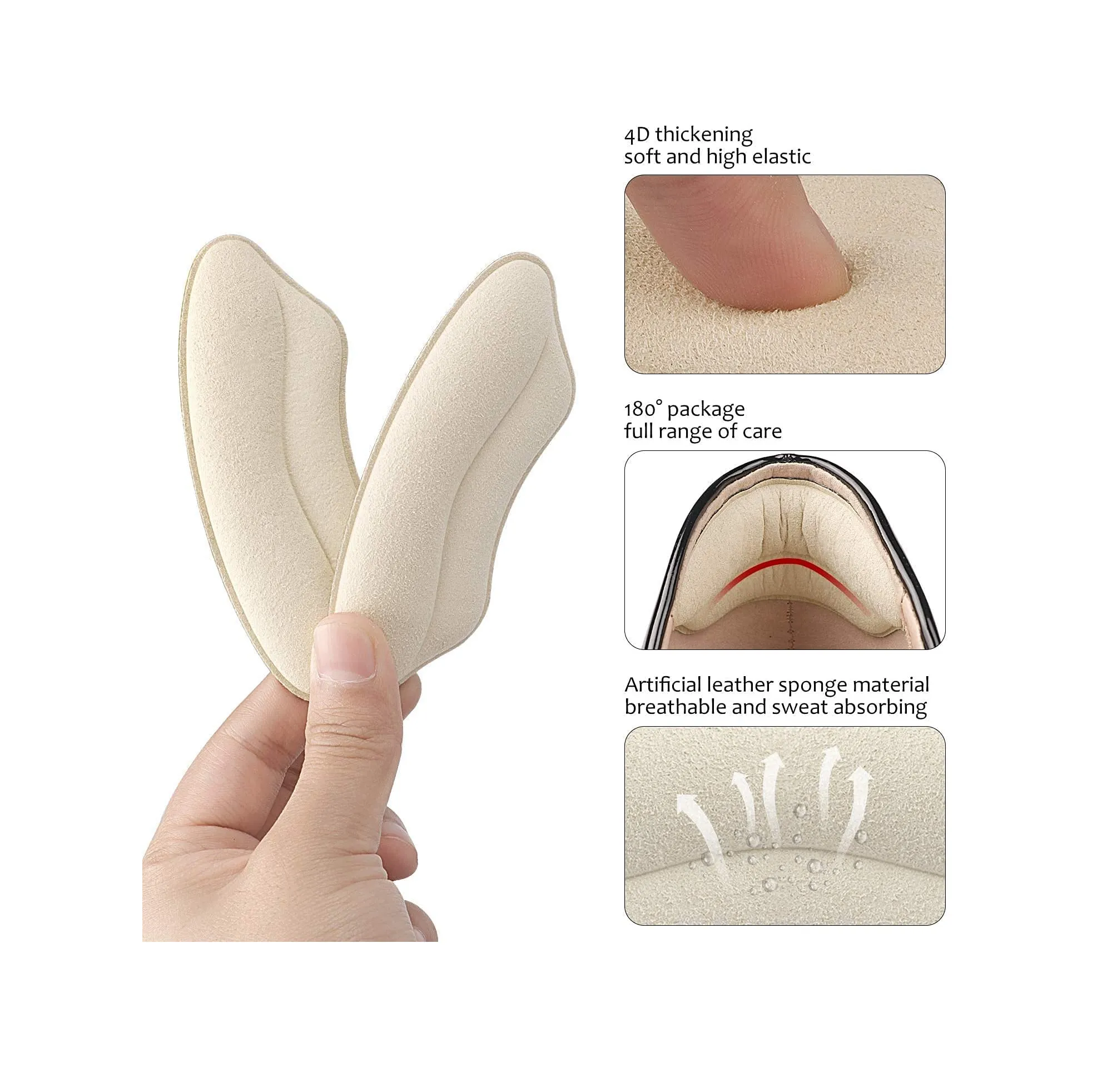 eel Grips Liner Cushions Inserts for Loose Shoes Heel Pads Snugs for Shoe Too Big Men Women