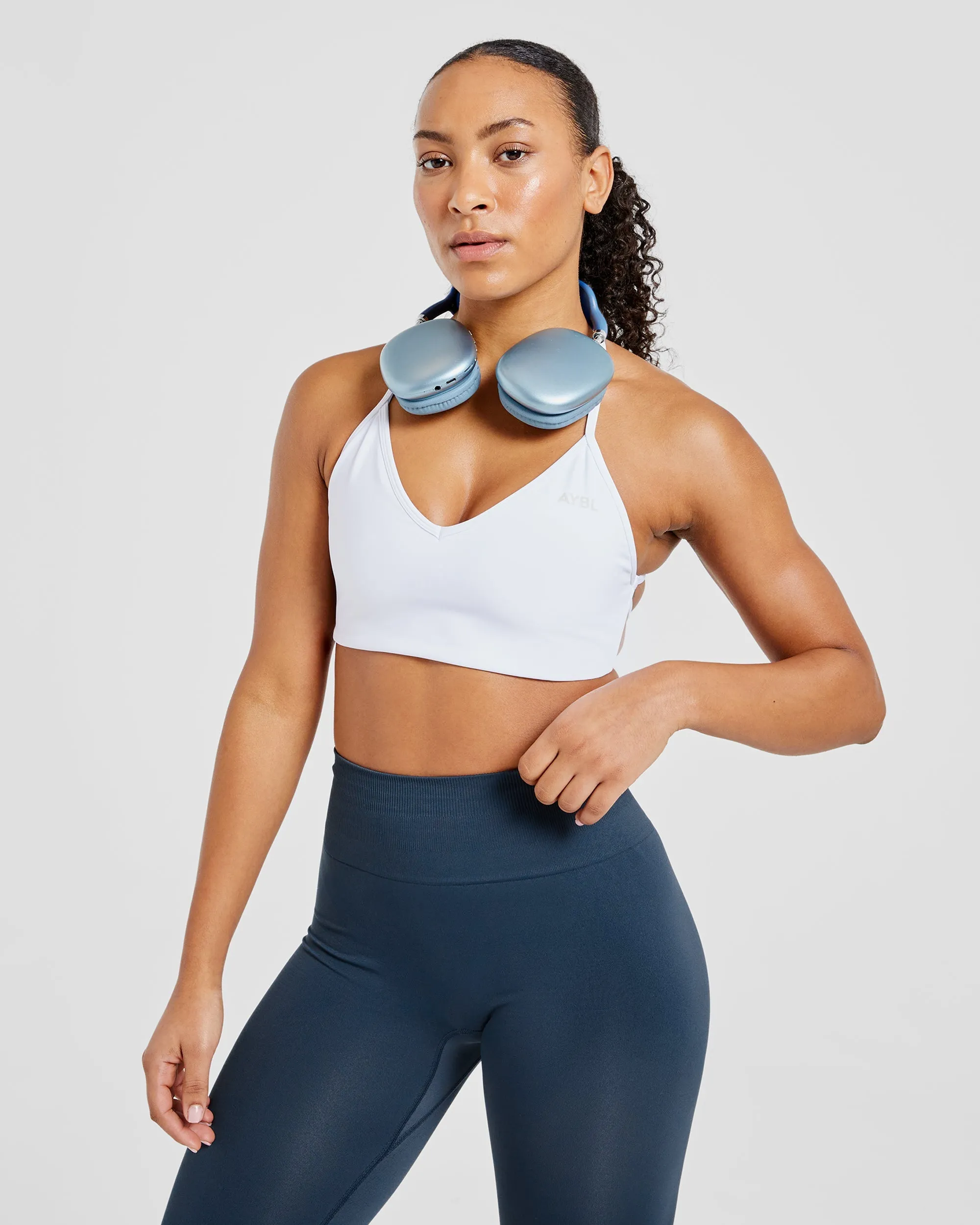 Essential Crossback Sports Bra - White