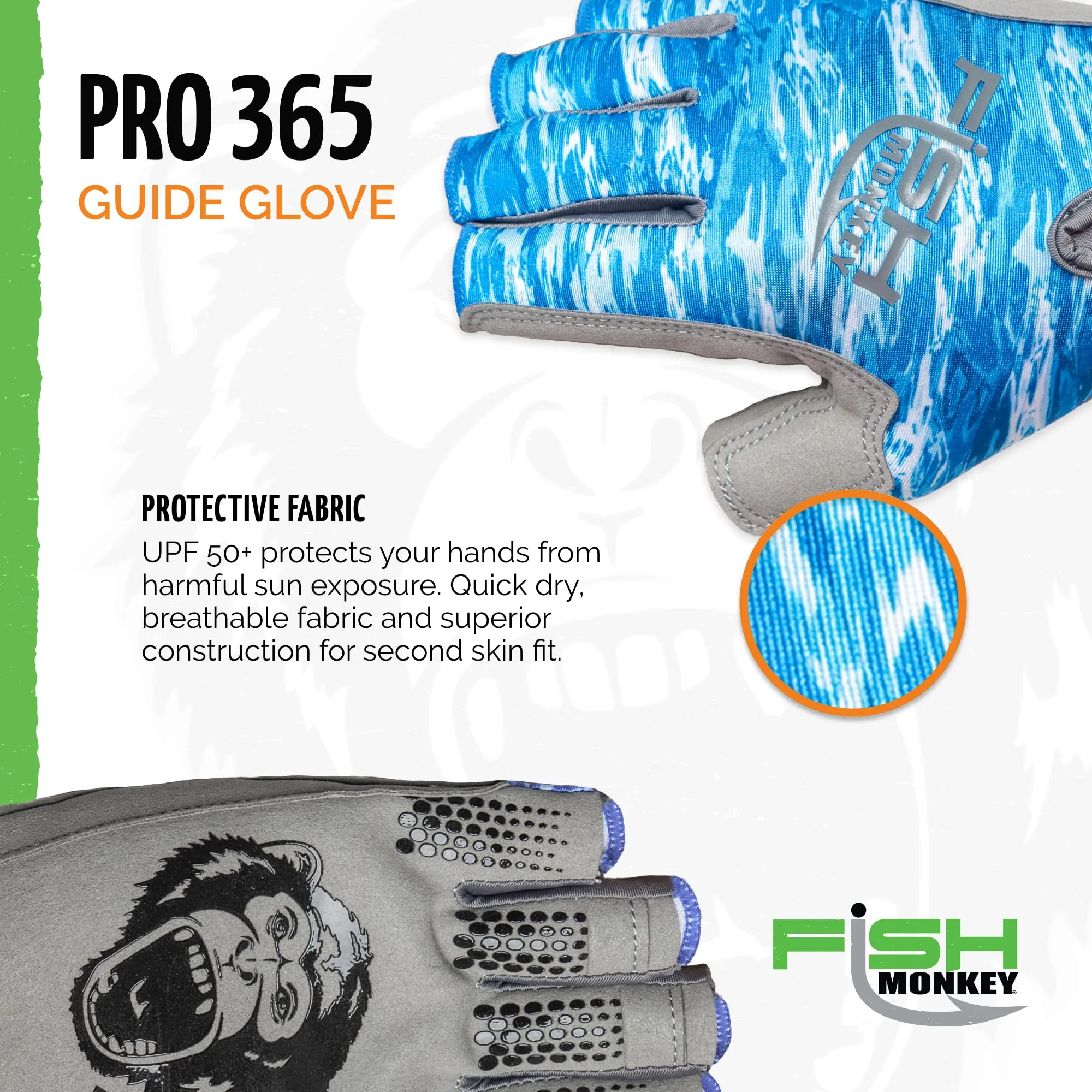 Fish Monkey FM21 Pro 365 Guide Glove - Blue Water Camo