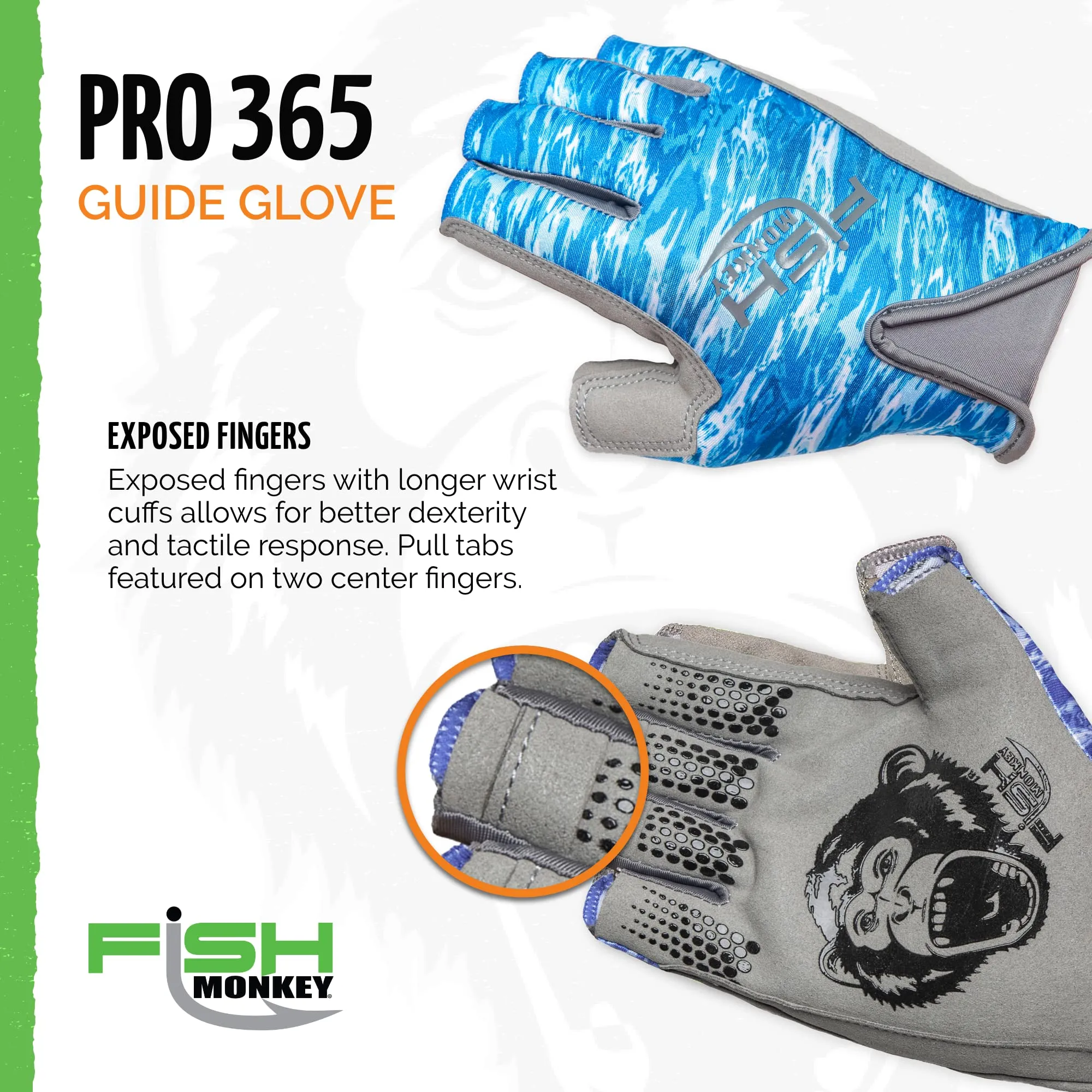 Fish Monkey FM21 Pro 365 Guide Glove - Blue Water Camo