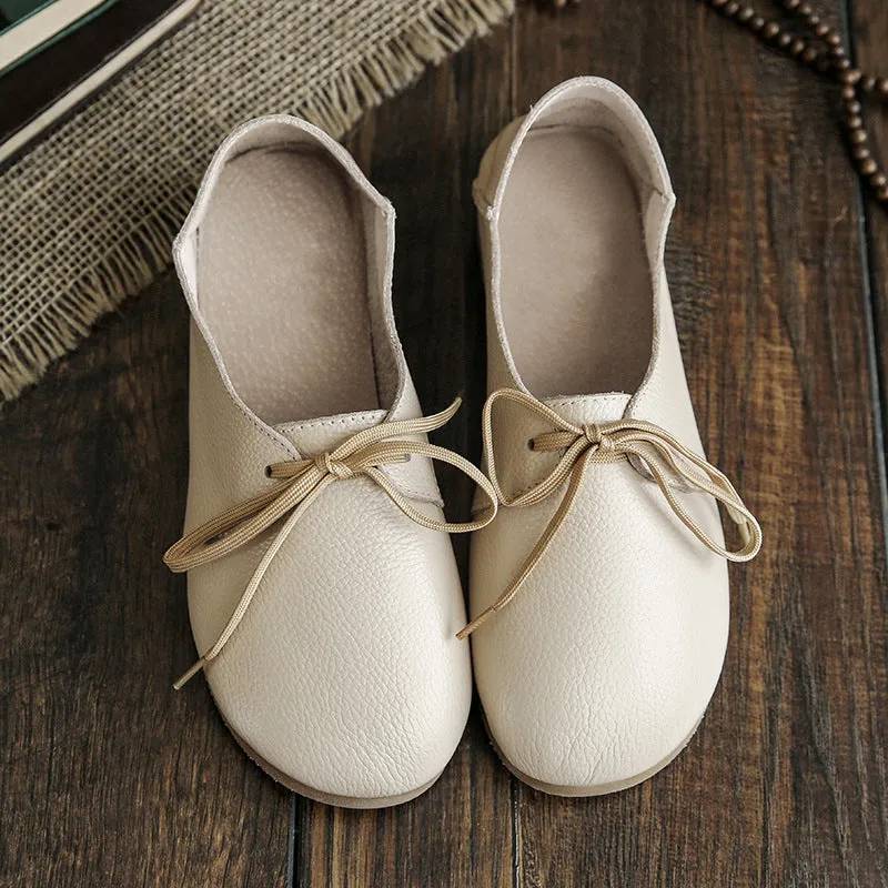 Flat Round Head Soft Bottom Casual Shoes White